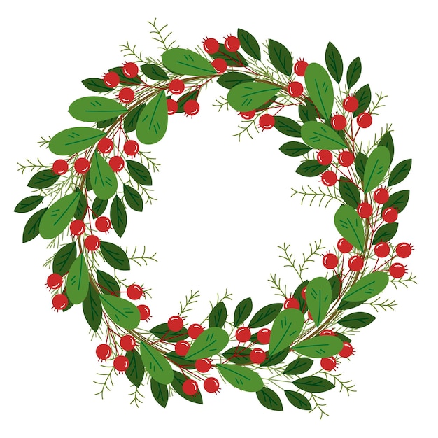 christmas wreath illustration free download