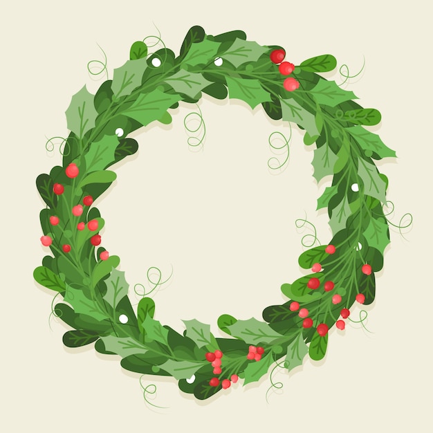 Premium Vector | Hand drawn christmas wreath