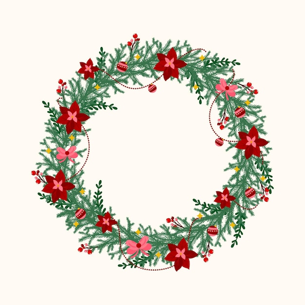 Free Vector | Hand drawn christmas wreath