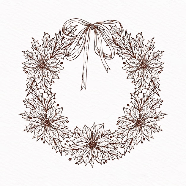 Free Vector | Hand drawn christmas wreath