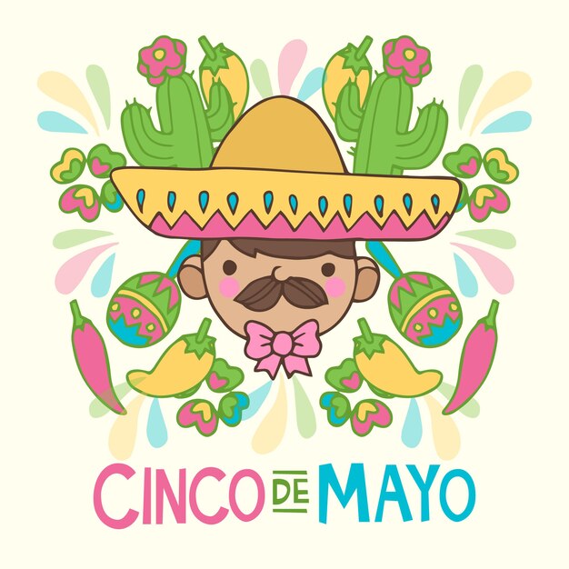 Free Vector | Hand-drawn cinco de mayo concept