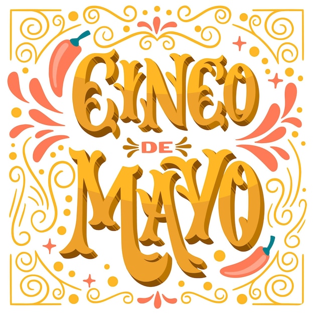 Free Vector | Hand drawn cinco de mayo lettering