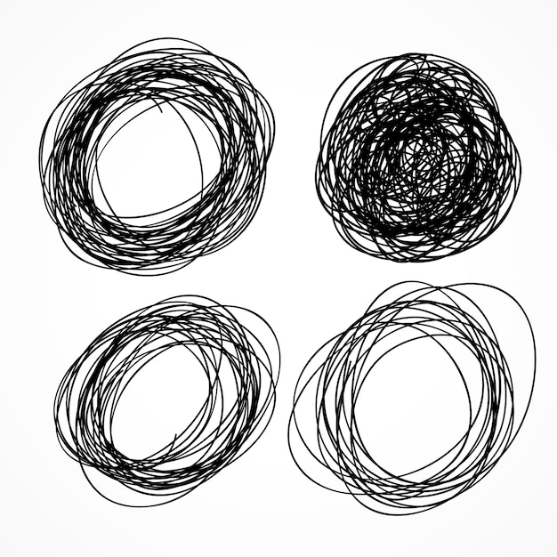 Download Free Vector | Hand drawn circle scribble set