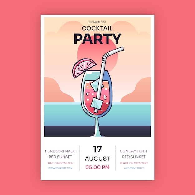 Premium Vector | Hand drawn cocktail flyer