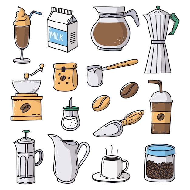 Download Premium Vector | Hand drawn coffee shop icons
