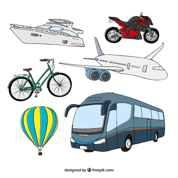 Free Vector | Hand drawn collection of transport