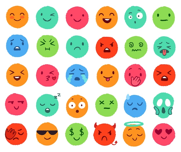 Premium Vector Hand Drawn Color Emoji