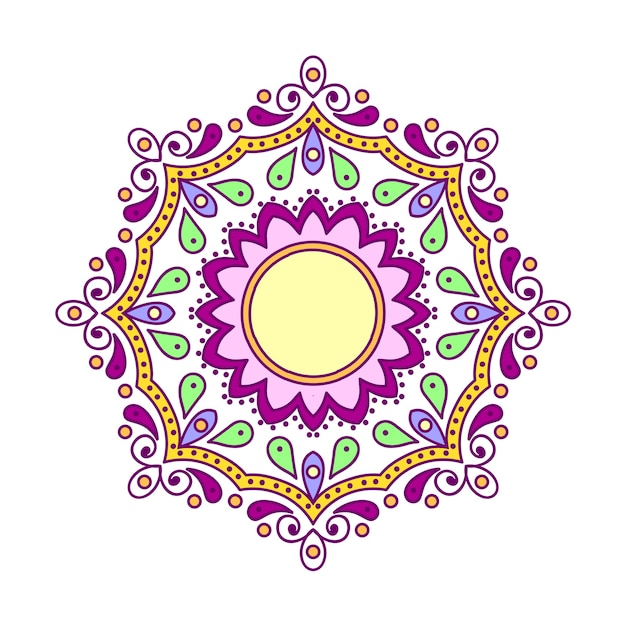 Download Hand drawn colorful flower mandala | Premium Vector