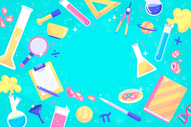 Hand drawn colorful science education background | Free Vector