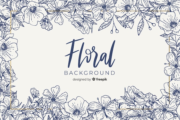 Free Vector | Hand drawn colorless floral background