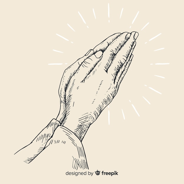 Premium Vector | Hand drawn concept of praying hands