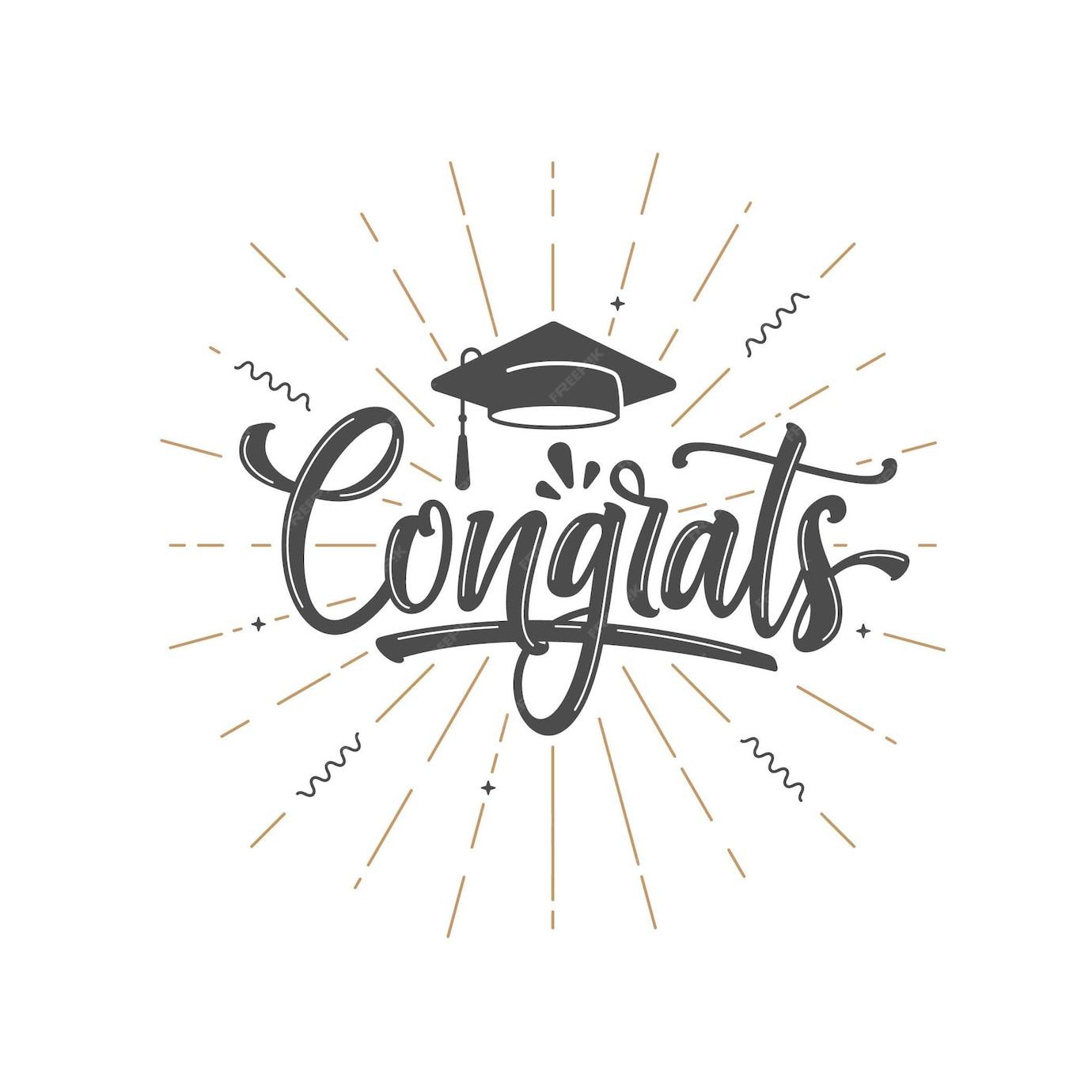 Premium Vector | Hand drawn congrats lettering template background