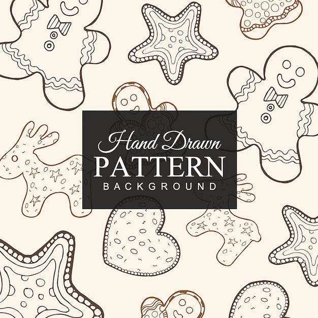 Hand Drawn Cookies Pattern Free Vector Hand Drawn Cookies Pattern Free Vector