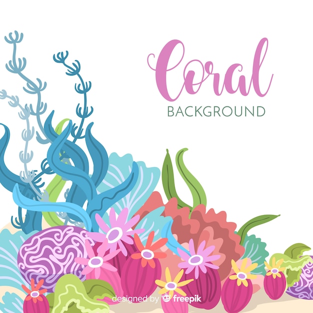 Free Vector | Hand drawn coral background