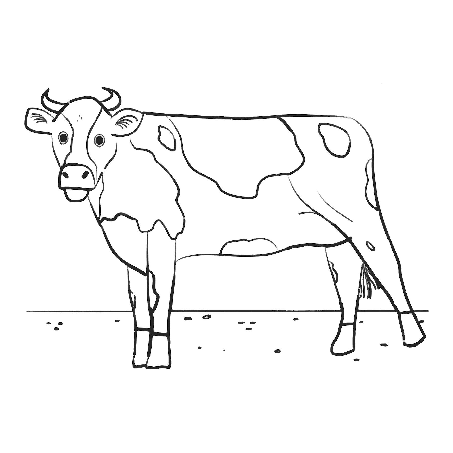 Free Vector | Hand drawn cow outline illustration