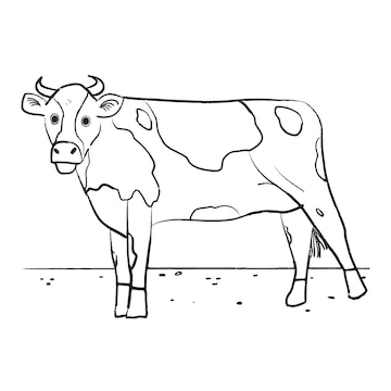 Free Vector | Hand drawn cow outline illustration