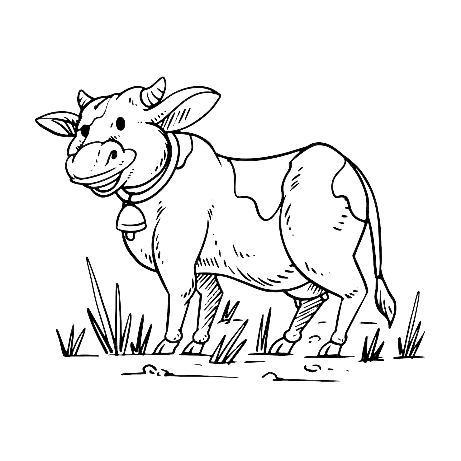 Free Vector | Hand drawn cow outline illustration