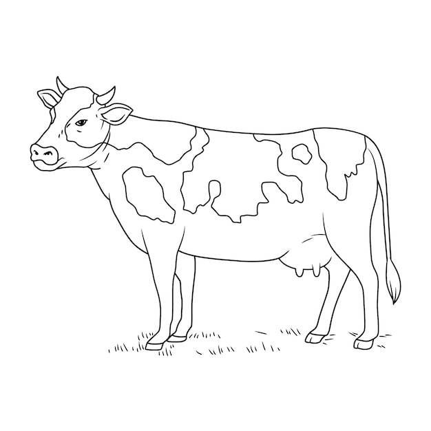 Premium Vector | Hand drawn cow outline