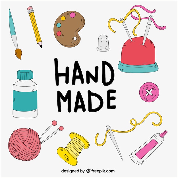 Hand drawn craft elements | Free Vector