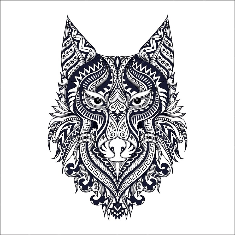 Premium Vector | Hand drawn creative wolf logo illustration