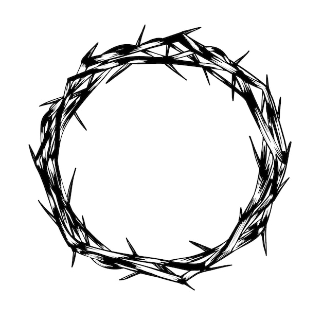 Download Hand-drawn crown of thorns | Free Vector
