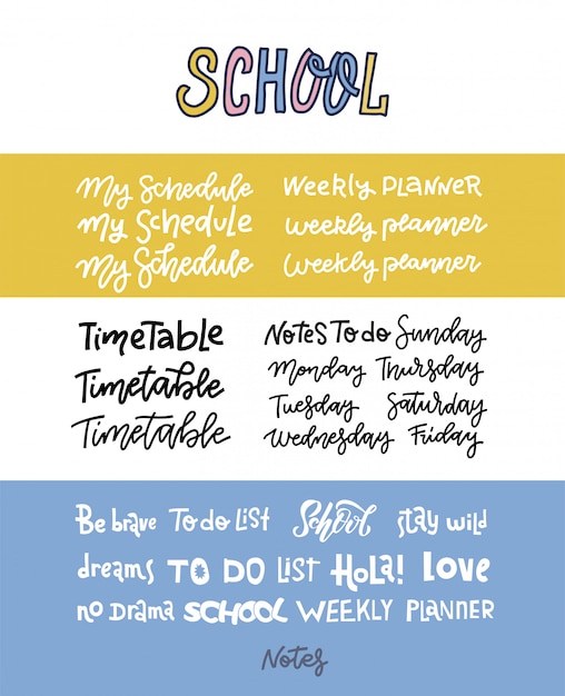 Premium Vector | Hand drawn custom lettering of the days of the week ...