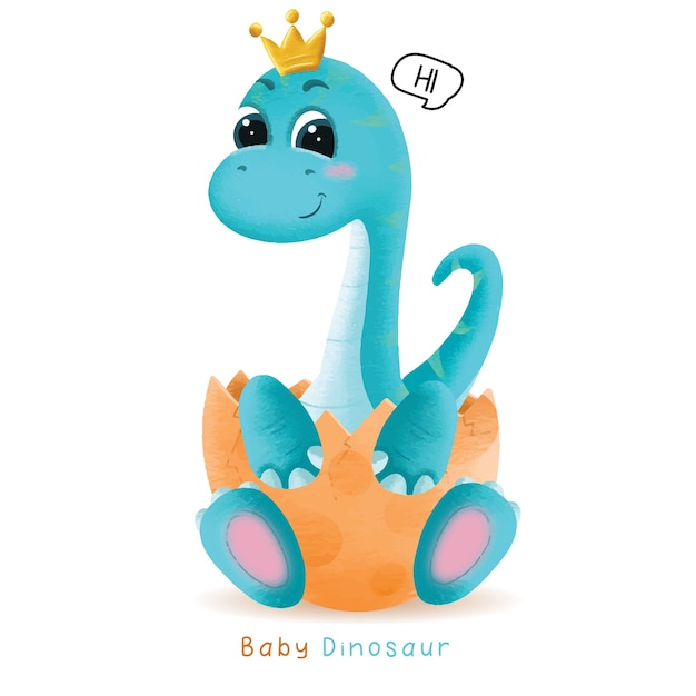 Download Premium Vector | Hand drawn cute baby dinosaur illustration