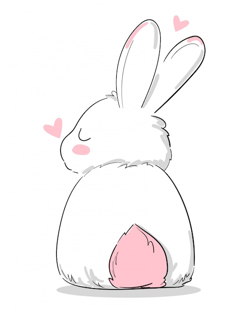 Download Hand drawn cute bunny, print design rabbit | Premium Vector