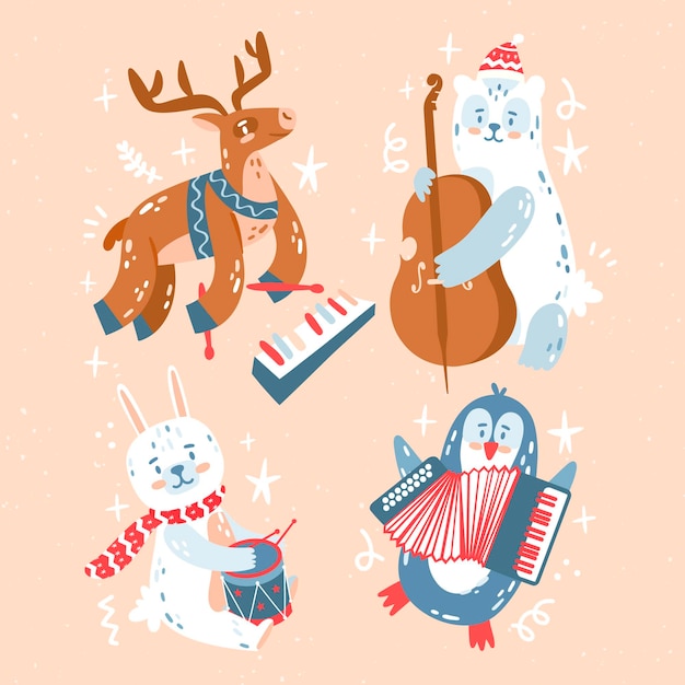 Free Vector | Hand drawn cute christmas collection