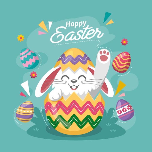 Hand drawn cute easter illustration Free Vector