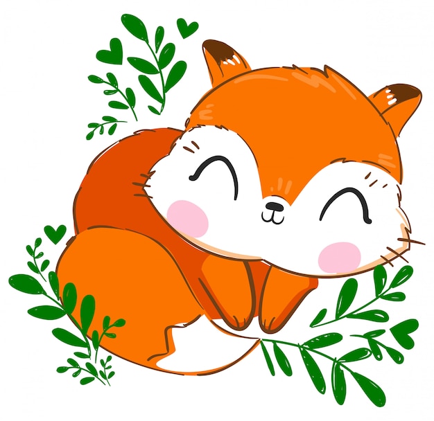 Premium Vector Hand Drawn Cute Fox Illustration 