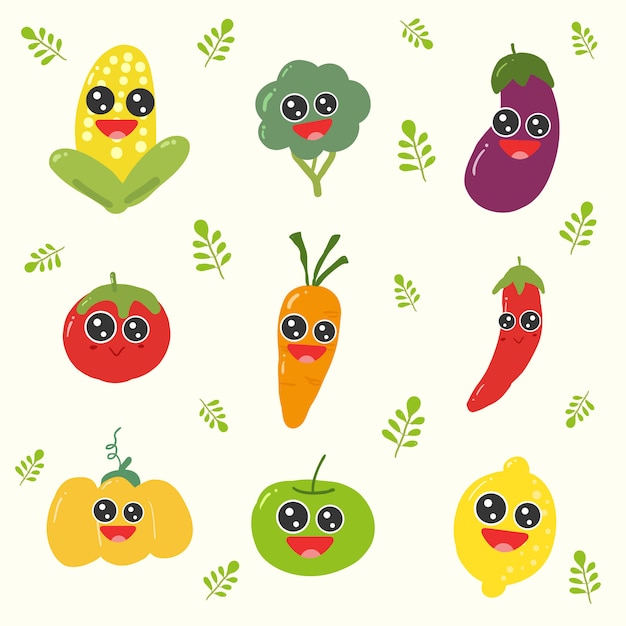 Premium Vector Hand drawn cute vegetables