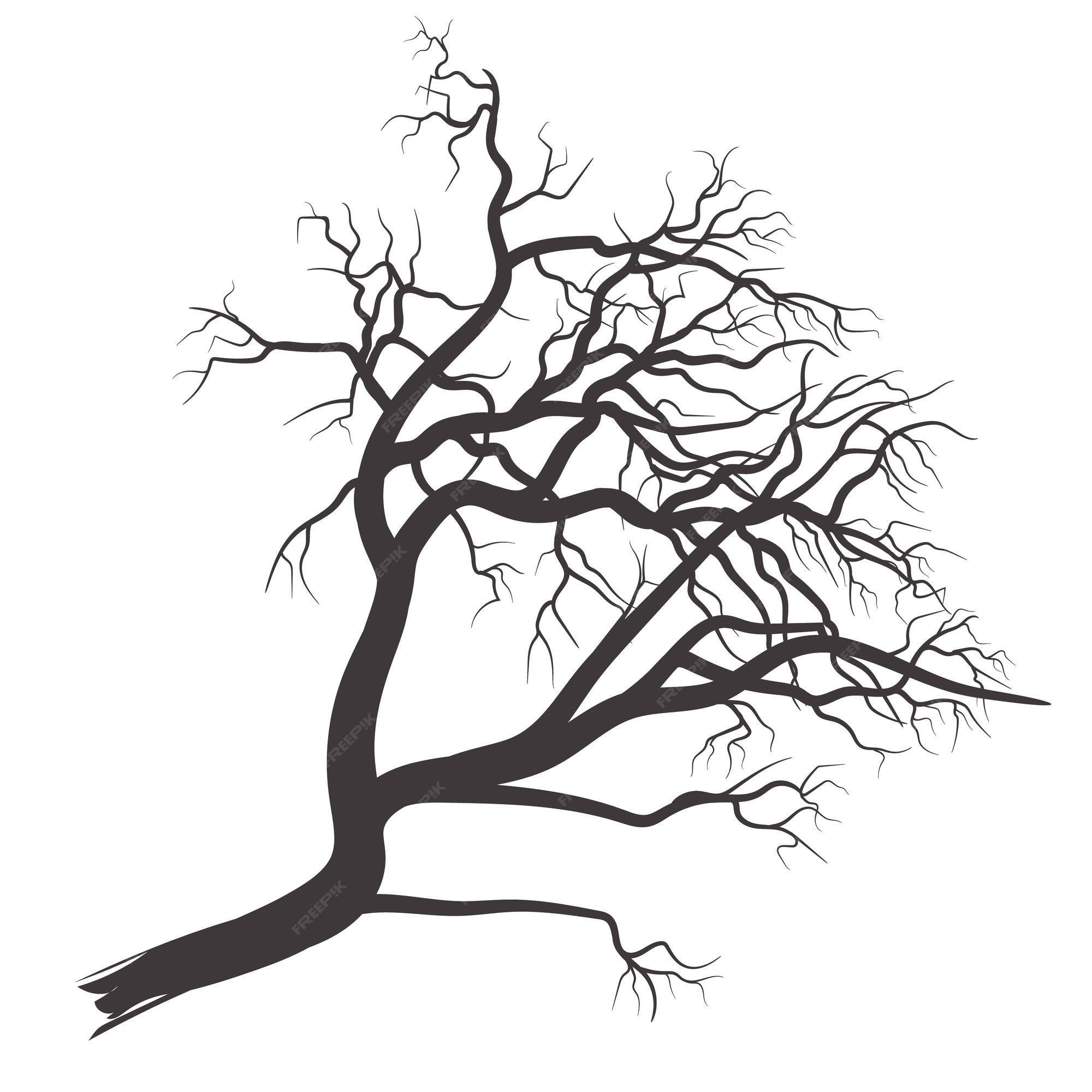 Premium Vector | Hand drawn dead branch tree silhouette