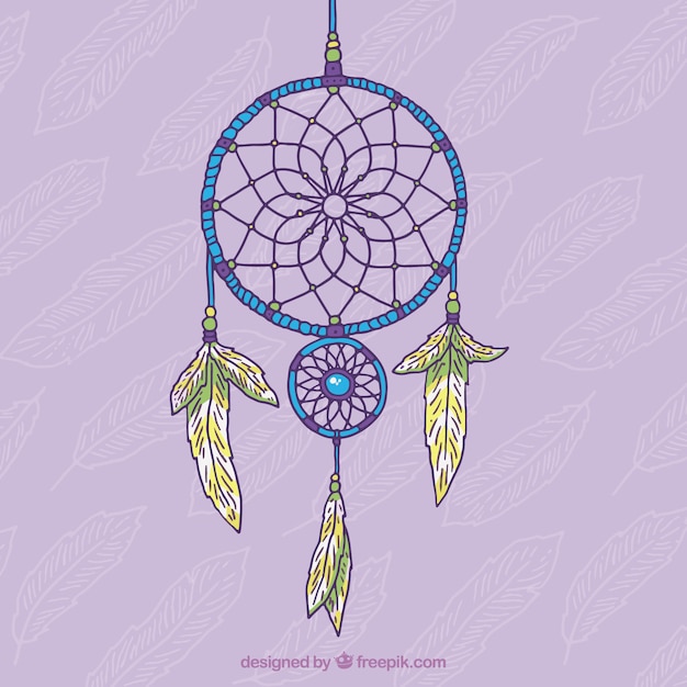 drawings of blue dream catchers