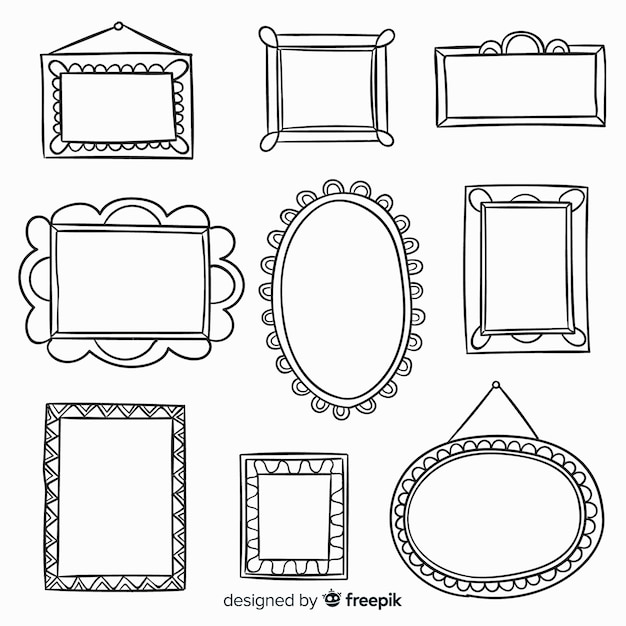 Free Vector | Hand drawn decorative frame collection