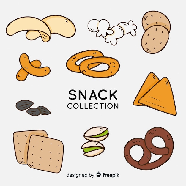 Free Vector Hand drawn delicious snack collection