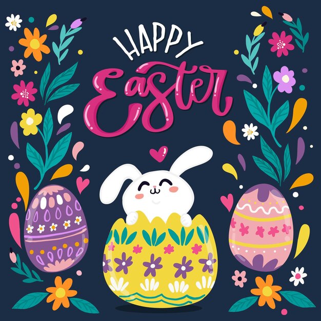 Free Vector | Hand drawn design for happy easter day