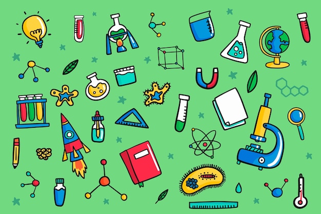 Hand drawn design science background | Free Vector