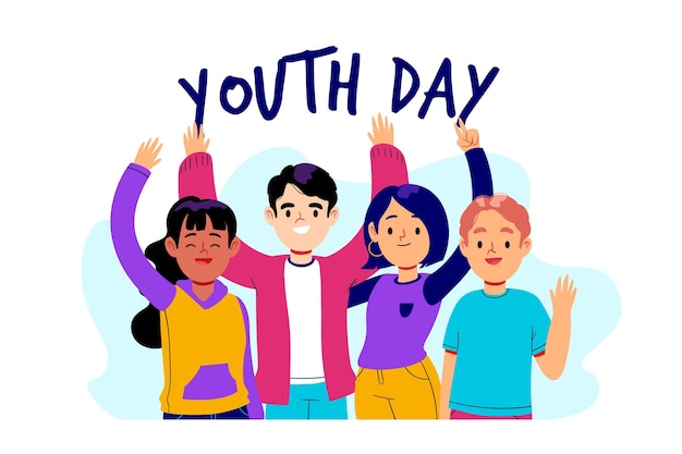 Free Vector | Hand drawn design youth day event