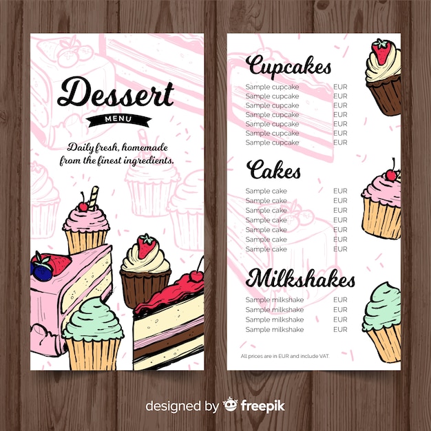 hand-drawn-dessert-menu-template-free-vector