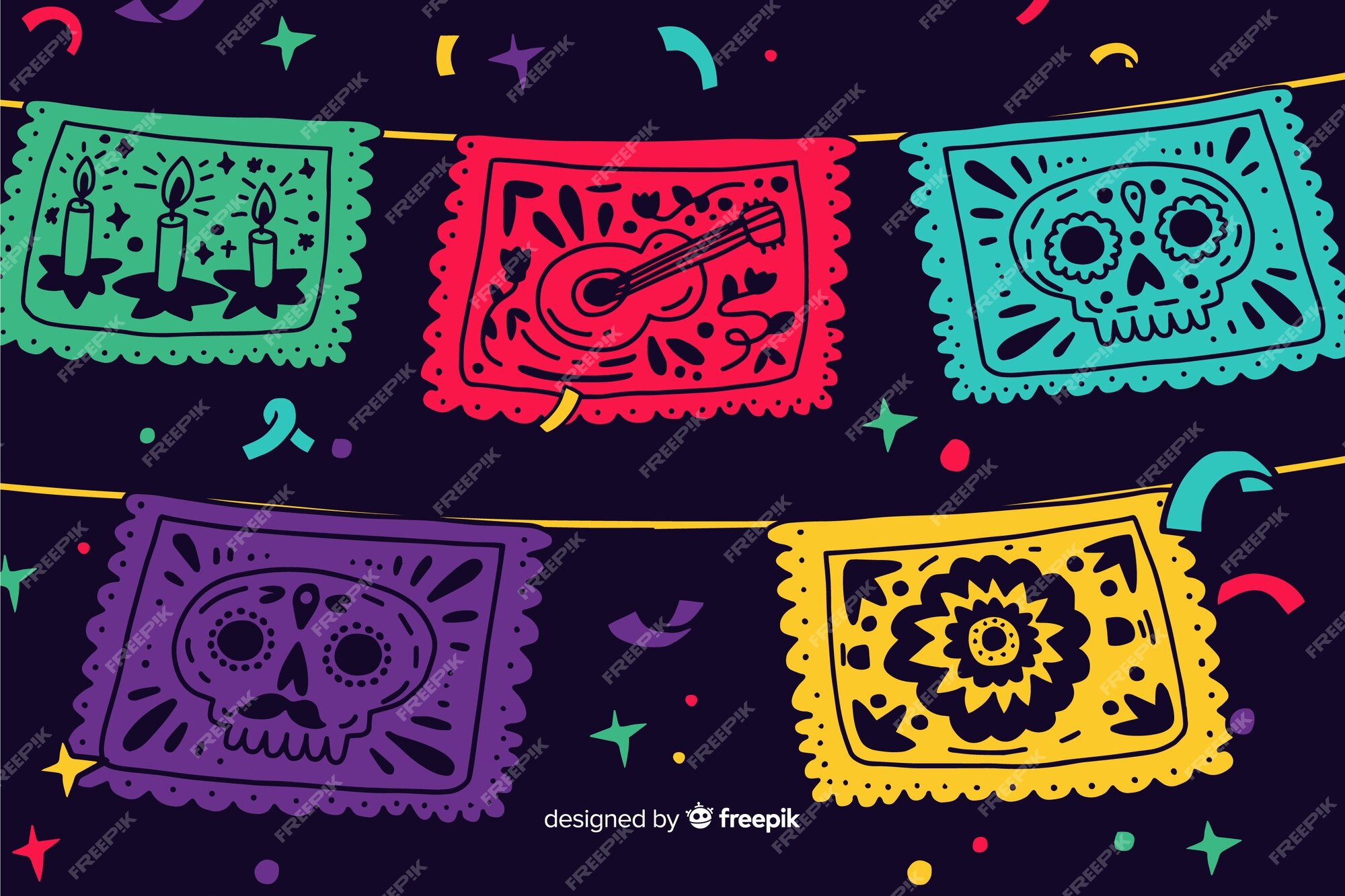 Free Vector | Hand drawn dia de muertos background