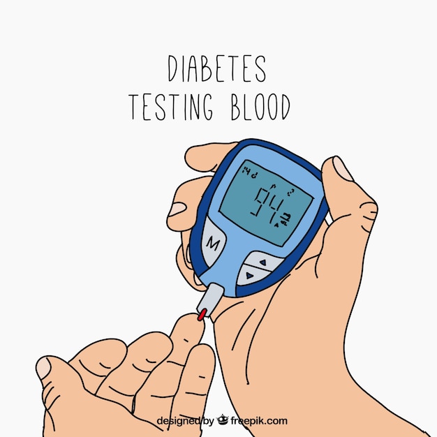 Hand drawn diabetes blood test Free Vector
