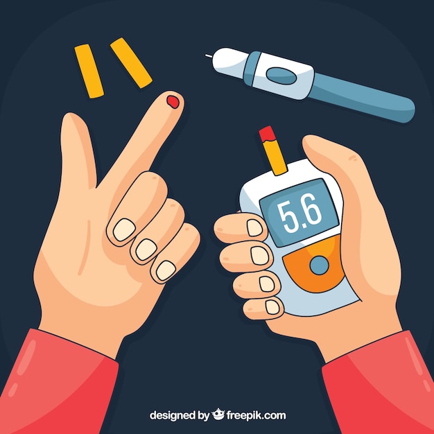 Premium Vector Hand drawn diabetes testing blood composition