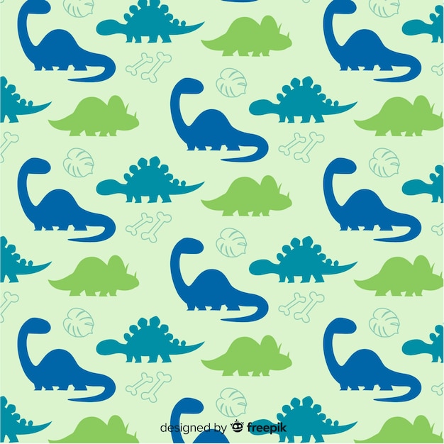 Free Vector Hand drawn dinosaur pattern