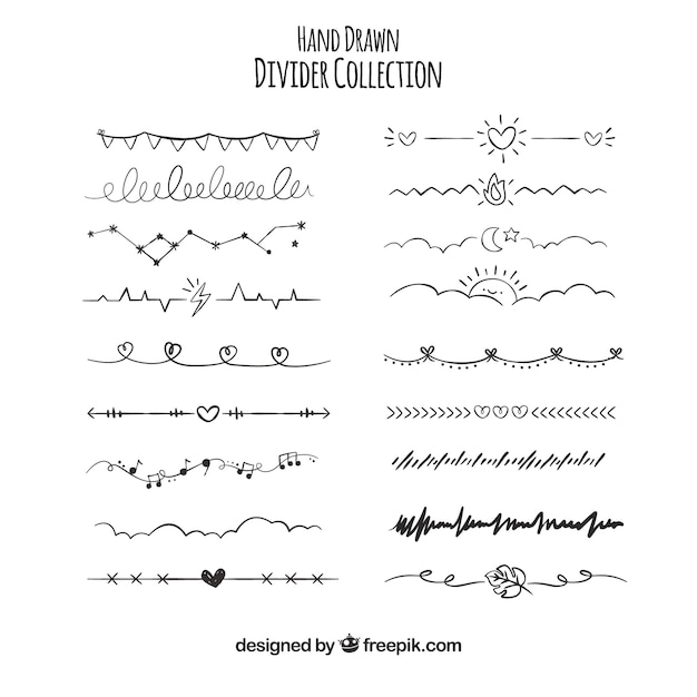 Premium Vector Hand drawn divider collection