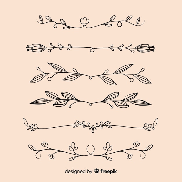 Hand drawn divider collection Free Vector