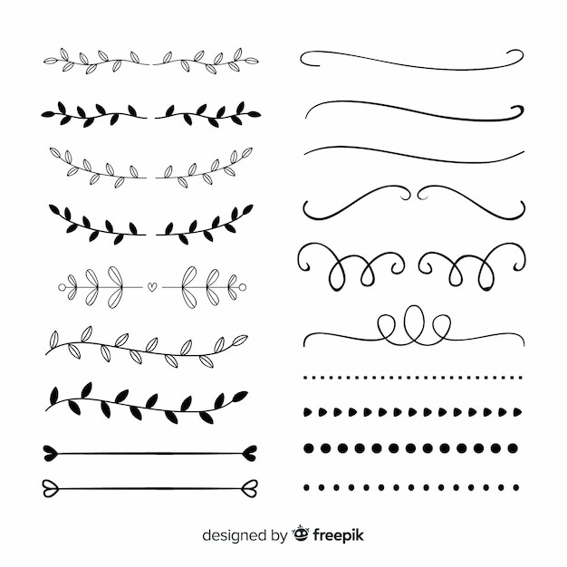 Download Hand drawn divider set Vector | Free Download