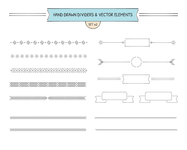 Premium Vector Hand drawn dividers & vector elements