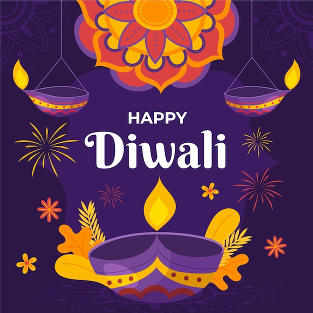 Premium Vector | Hand drawn diwali concept