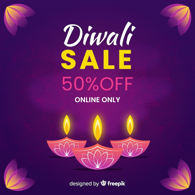 Free Vector | Hand drawn diwali sale